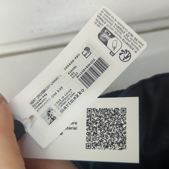 Marimekko Black and Teal Unikko Shoulder Bag NWT - Picture 3 of 6